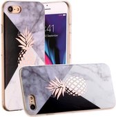 Voor iPhone SE 2020 & 8 & 7 Hot Stamping Geometric Marble IMD Craft TPU beschermhoes (ananas)