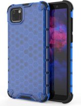 Voor Huawei Y5P schokbestendige honingraat pc + TPU-hoes (blauw)