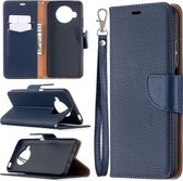 Voor Xiaomi Mi 10T Lite 5G Litchi Textuur Pure Kleur Horizontale Flip Leren Case met Houder & Kaartsleuven & Portemonnee & Lanyard (Donkerblauw)