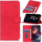 Voor Geschikt voor Xiaomi Mi 10T Lite Retro Texture PU + TPU Horizontale Flip lederen tas met houder & kaartsleuven & portemonnee (rood)