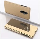 Voor Geschikt voor Xiaomi Redmi 9 vergulde spiegel horizontale flip lederen tas met houder (goud)