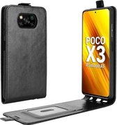 Voor Geschikt voor Xiaomi Poco X3 / X3 NFC R64 Textuur Enkele Verticale Flip Lederen Beschermhoes met Kaartsleuven & Fotolijst (Zwart)