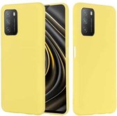 Voor Geschikt voor Xiaomi Poco M3 Pure Color Vloeibare siliconen schokbestendige hoes met volledige dekking (geel)