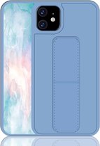 Voor iPhone 11 schokbestendige pc + TPU beschermhoes met polsband en houder (blauw)