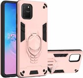 Voor Samsung Galaxy A81 / Note 10 Lite 2 in 1 Armor Knight Series PC + TPU beschermhoes met onzichtbare houder (rose goud)