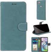 Voor Motorola Mote G 5G Retro Frosted Horizontale Flip PU lederen tas met houder & kaartsleuven & portemonnee & fotolijst (blauw)