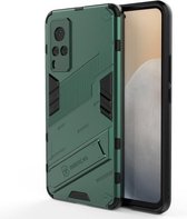 Punk Armor 2 in 1 PC + TPU schokbestendig hoesje met onzichtbare houder voor vivo X60 5G (groen)