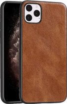 Voor iPhone 11 Pro Crazy Horse getextureerd kalfsleer PU + pc + TPU-hoesje (bruin)