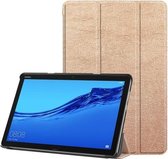 Voor Huawei MediaPad M5 Lite 10,0 inch Custer-patroon Pure kleur Horizontale flip lederen tas met drie-vouwbare houder en met slaap- / wekfunctie (roségoud)