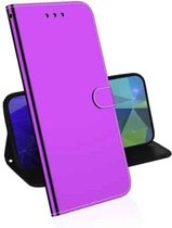 Voor Motorola Moto G Stylus (2021) Lmitated Spiegeloppervlak Horizontale Flip Leren Case met Houder & Kaartsleuven & Portemonnee & Lanyard (Paars)