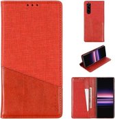 Voor Sony Xperia 5 MUXMA MX109 horizontale flip lederen tas met houder en kaartsleuf en portemonnee (rood)
