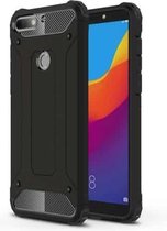 Voor Huawei Honor Play 7C Full-body robuuste TPU + pc combinatie achterkant beschermhoes (zwart)