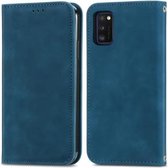 Voor Samsung Galaxy A01 Core / M01 Core Retro Skin Feel Business Magnetische Horizontale Flip Leren Case met Houder & Kaartsleuven & Portemonnee & Fotolijst (Blauw)