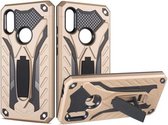 Schokbestendige TPU + pc-beschermhoes met houder voor Xiaomi Redmi 7 (goud)