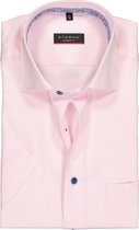 Eterna Modern Fit overhemd - korte mouw - roze (contrast) - Strijkvrij - Boordmaat: 39