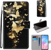 Voor Huawei Enjoy Z / 20 Pro Gekleurde Tekening Cross Textuur Horizontale Flip PU Lederen Case met Houder & Kaartsleuven & Portemonnee & Lanyard (Golden Butterfly Group)