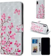 Butterfly Love Flower Pattern Horizontale Flip Leren Case voor iPhone XS Max, met houder & kaartsleuven & fotolijst & portemonnee