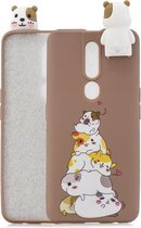 Voor OPPO F11 Cartoon schokbestendige TPU beschermhoes met houder (hamsters)