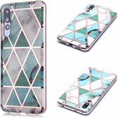 Voor Huawei P20 Pro Plating Marble Pattern Soft TPU beschermhoes (groen wit)