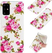 Voor Galaxy S20 + Luminous TPU mobiele telefoon beschermhoes (Rose Flower)