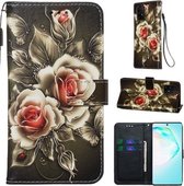 Voor Galaxy M80s Gekleurde Tekening Patroon Plain Weave Horizontale Flip Leren Case met Houder & Card Slot & Portemonnee & Lanyard (Gradient Rose)