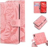 Voor Huawei Enjoy 9s Tiger Embossing Pattern Horizontale Flip Leather Case met houder & kaartsleuven & portemonnee (roze)