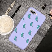 Voor iPhone 8 Plus & 7 Plus Cartoon dier patroon schokbestendig TPU beschermhoes (paarse dinosaurussen)