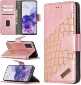 Voor Samsung Galaxy S20 Bijpassende Kleur Krokodil Textuur Horizontale Flip PU Lederen Case met Portemonnee & Houder & Kaartsleuven (Rose Goud)