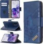 Voor Samsung Galaxy S20 Bijpassende kleur Krokodiltextuur Horizontale flip PU lederen tas met portemonnee & houder & kaartsleuven (blauw)