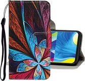 Voor Samsung Galaxy A21 Gekleurde Tekening Patroon Horizontale Flip Leren Case met Houder & Kaartsleuven & Portemonnee (Olieverf)