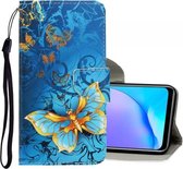 Voor Vivo Y17 / Y12 / Y15 3D Gekleurde Tekening Horizontale Flip PU Leren Case met Houder & Kaartsleuven & Portemonnee (Jade Vlinder)