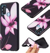 Voor Honor 9A TPU zachte beschermhoes met reliëfpatroon (Lotus)