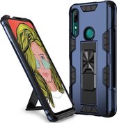 Voor Huawei P Smart Z Armor schokbestendig TPU + PC magnetische beschermhoes met onzichtbare houder (blauw)