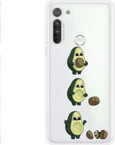 Voor Motorola G8 Power gekleurd tekeningpatroon zeer transparant TPU beschermhoes (avocado)