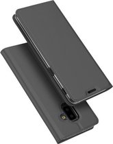 DUX DUCIS Skin Pro Series horizontale flip PU + TPU lederen hoes voor Samsung Galaxy J6 Plus, met houder en kaartsleuven (grijs)