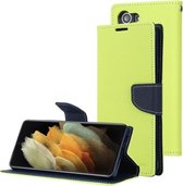 Voor Samsung Galaxy S21 + 5G GOOSPERY FANCY DAGBOEK Horizontale Flip PU lederen tas met houder & kaartsleuven & portemonnee (groen)