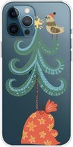 Trendy schattig hoesje met kerstpatroon Doorzichtig TPU-hoesje Telefoonhoesjes voor iPhone 12/12 Por (grote kerstboom)