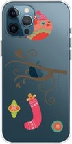 Trendy schattig hoesje met kerstpatroon Doorzichtig TPU-hoesje Telefoonhoesjes voor iPhone 12 Pro Max (Gift Bird)