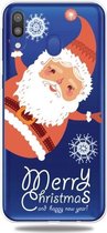 Voor Galaxy A40 Trendy schattig kerstpatroon doorzichtig TPU beschermhoes (grote kerstman)