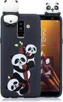 Voor Galaxy A6 + (2018) schokbestendig Cartoon TPU beschermhoes (drie panda's)