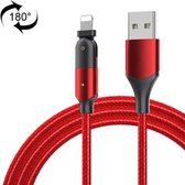 FXCL-WY09 2,4 A USB naar 8-pins 180 graden roterende elleboog-oplaadkabel, lengte: 1,2 m (rood)