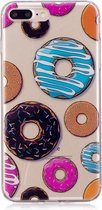 Zachte TPU-hoes met donutpatroon voor iPhone 8 Plus en 7 Plus
