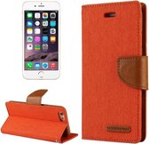 GOOSPERY CANVAS DAGBOEK voor iPhone 6 & 6s Canvas Textuur Horizontale Flip Leren Case met Kaartsleuven & Portemonnee & Houder (Oranje)