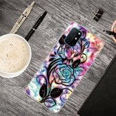 Voor OnePlus 8T schokbestendig geverfd transparant TPU beschermhoes (Starry Rose)