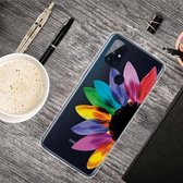 Voor OnePlus Nord N100 schokbestendig geverfd transparant TPU beschermhoes (zonnebloem)