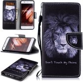 Voor Huawei P10 Gekleurd Tekening Patroon Horizontaal Flip TPU + PU Lederen Hoesje met Houder & Kaartsleuven & Portemonnee & Lanyard (Leeuw)