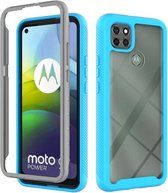 Voor Motorola Moto G9 Power Starry Sky Solid Color Series schokbestendig PC + TPU beschermhoes (lichtblauw)