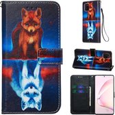 Voor Galaxy Note 10 Lite Gekleurd tekeningpatroon Plain Weave Horizontale Flip lederen tas met houder & kaartsleuf & portemonnee & lanyard (Fox)