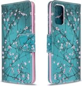 Voor Galaxy S20 Ultra Gekleurde Tekening Patroon Horizontale Flip Leren Case met Houder & Kaartsleuven & Portemonnee (Pruimenbloesem)