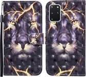 Voor Samsung Galaxy S20 + Gekleurde Tekening Patroon Horizontale Flip Leren Case met Houder & Kaartsleuven & Portemonnee (Thunder Lion)